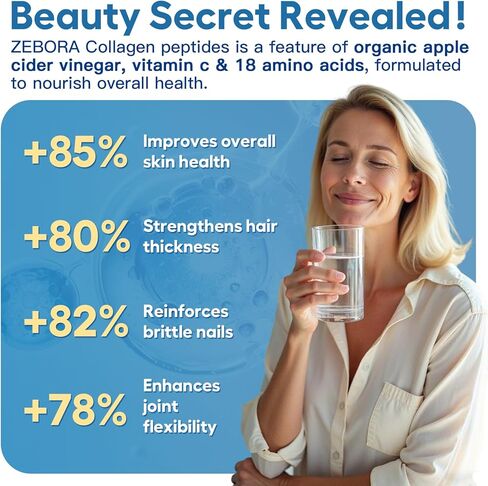 ZEBORA Multi Collagen Peptides Powder with Probiotic for Gut Health, Hydrolyzed Collagen with Digestive Enzymes, Prebiotics for Women, Support Digestive Health, Skin, Hair, Joints, Non-GMO,35 Servings in Kuwait