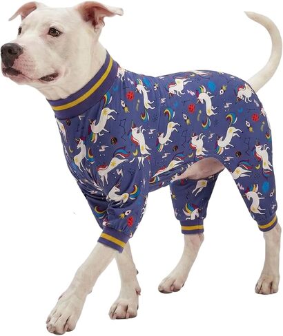 Lovinpet كبير سلالة الكلب الكلب من الملابس ، نحيفة النحافة/متماسكة ، صاروخ يونيكورن طباعة رمادية ، راحة للحيوانات الأليفة ، رعاية الجرح/ما بعد الجراحة قميص الكلب الكبير ، حماية الأشعة فوق البنفسجية ، التوقف عن الكلاب ، 2XL in Saudi Arabia