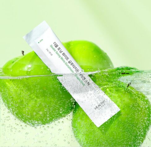 HEALTHY PLACE Double Toning White Glutathione Collagen Jelly Stick. Korean Beauty Supplement with Glutathione 98%, Fish Collagen Peptides-1000 mg, Vitamin C & Vitamin E. Green Apple Flavor 14 Sticks. in Saudi Arabia
