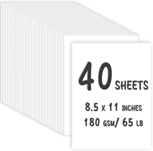 40 ورقة 8.5 "× 11" بطاقة ملونة 180 GSM 65 LB بطاقة الطابعات ، 20 ألوان متنوعة ورقة البناء للبطاقات البريدية الحرف اليدوية البطاقات المصنوعة يدويا in Kuwait