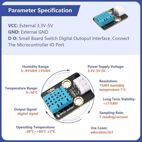 3pcs ESP32 DHT11 Temperature Humidity Sensor Module for Arduino, 3.3V-5V Digital Temperature Humidity Sensor with Wires, Humidity Measure 5%-95% Temperature Measure 0-50℃, DIY Electronic Practice in Saudi Arabia