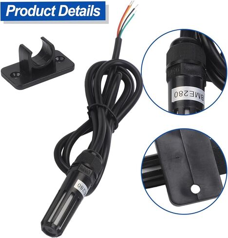 وحدة I2C لمستشعر درجة الحرارة والرطوبة والضغط في غلاف مقاوم للماء من الفولاذ المقاوم للصدأ متوافق مع مراقبة الطقس والصناعية للسيارات HVAC (BME-280) in Kuwait