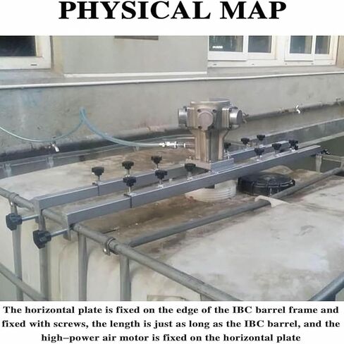 محرض هواء 1 طن/1000 لتر لخزان IBC، خلاط طلاء هوائي سعة 265 جالون، مروحة قابلة للطي 400 مم، قضيب التحريك 960 مم، 0-1300 دورة في الدقيقة لمذيب الحبر~/ in Kuwait