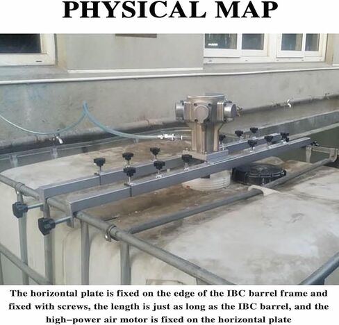 محرض IBC هوائي، جهاز تحريك سائل الهواء سعة 1000 لتر مع شفرة 250 مم، سرعة قابلة للتعديل 0-1000 دورة في الدقيقة، مروحة قابلة للطي، خلاط للطلاء والمسحوق والأعلاف والأسمنت~/ in Kuwait