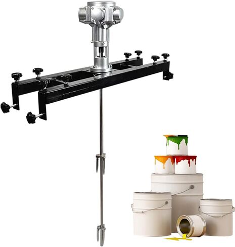 حامل IBC هوائي لخزان IBC، محرض الطلاء، آلة تحريك الطلاء، طول قضيب الخلط 90 سم، قطر المكره 25 سم / 40 سم، مروحة قابلة للطي، مع دعم Ha، S400 in Kuwait