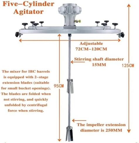IBC الهواء المحرض خزان هوائي آلة خلط الطلاء آلة التحريك المروحة للطي مع دعم شماعات لمذيب الحبر المحرض in Kuwait