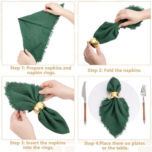 100 Pcs Napkin Rings Round Napkin Holder Rings for Cloth Table Decorations, Gold Decorative Dining Table Setting for Valentine's Day Wedding Anniversary Birthday Dinners Party in Kuwait