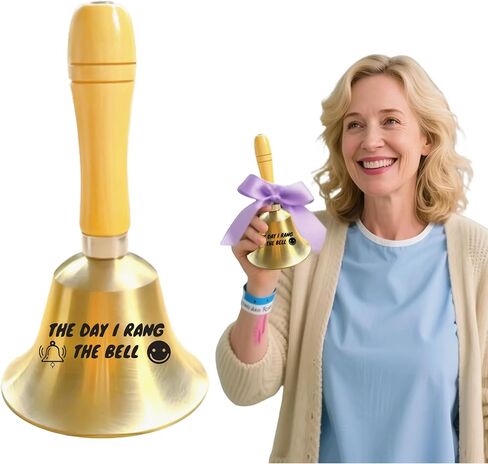 Cancer Gifts Hand Bell – End of Chemo and Radiotherapy Gifts, Ringing Bell for Last Day of Chemo or Radiation, Cancer Survivor Recovery Milestone Celebration Gift, Encouragement and Support Present in Kuwait