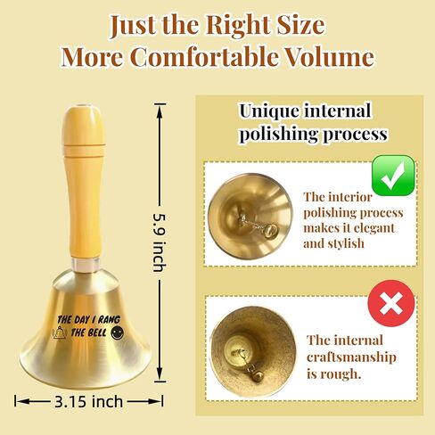 Cancer Gifts Hand Bell – End of Chemo and Radiotherapy Gifts, Ringing Bell for Last Day of Chemo or Radiation, Cancer Survivor Recovery Milestone Celebration Gift, Encouragement and Support Present in Kuwait