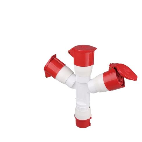 1013/1023 Multifunctional Three-Way Y-Shaped Industrial Plug Waterproof Socket 3 cores 4 5 16A32A(1024 4 Core 32a Tee Set) in Saudi Arabia