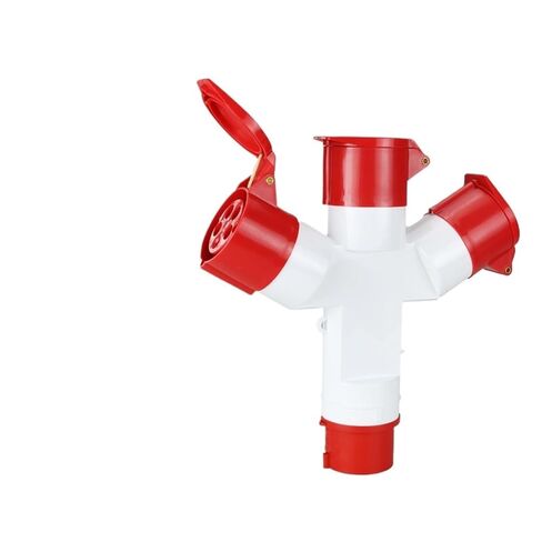 1013/1023 Multifunctional Three-Way Y-Shaped Industrial Plug Waterproof Socket 3 cores 4 5 16A32A(1024 4 Core 32a Tee Set) in Saudi Arabia