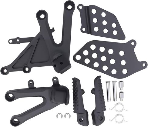 Motorcycle Front Rider Footrest Foot Pegs Bracket Set for Honda CBR1000RR 2004-2007 2006 2005 (Black) in Saudi Arabia