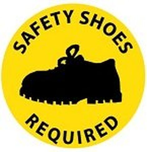 National Marker WFS32 "Walk On, Safety Shoes Required" Floor Sign, PS Vinyl, 17" Diameter in Saudi Arabia