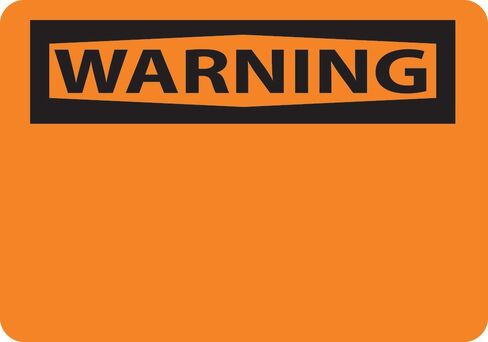 National Marker W1R "Warning, (Header Only)" Sign, Rigid Plastic, 7" x 10" in Kuwait