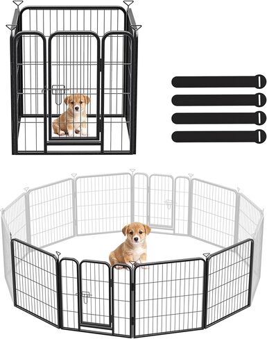 Playpen Dog for Indoor/Outdoor ، 24 inch 8 لوحات جرو Play Pen للداخلية ، الفناء الخلفي ، RV Camping ، قلم تمارين الكلاب الثقيلة للجرو والكلاب الصغيرة in Kuwait