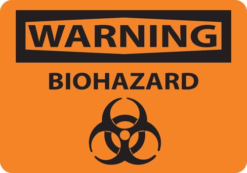National Marker W413PB "Warning, Biohazard" Graphic Sign, PS Vinyl, 10" x 14" in Kuwait