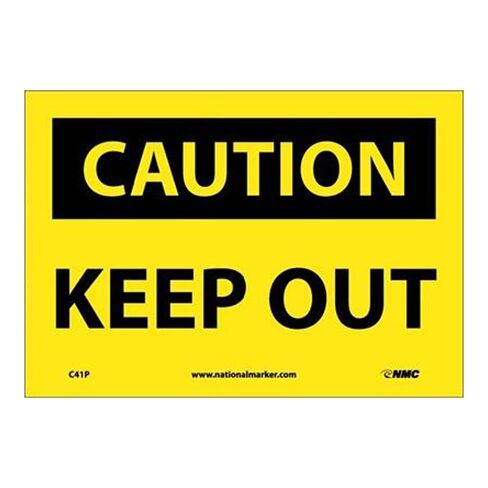 National Marker C41P Keep Out Caution Sign, PS Vinyl, 7" x 10" in Kuwait