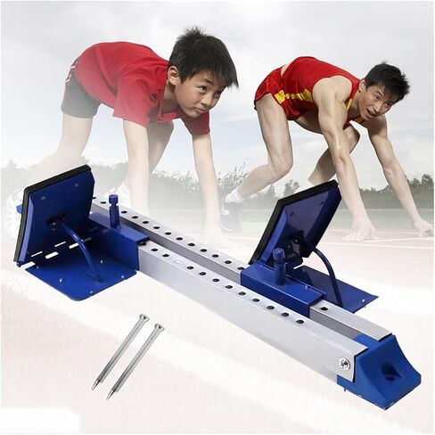 Track & Field Starters Aluminum Multi Function Starting Blocks, 6 Angle Adjustable Track & Field Starters, for Formal Informal Competition, Youth Portable Sprinting Pedals, Length-74cm(29.1in) in Saudi Arabia