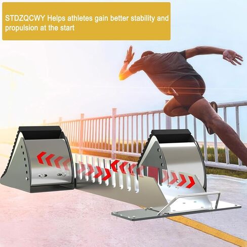 Starting Block Athletics Track, 6 Angle Adjustable, with Adjustable Foot Pedal, Non Slip, for Athletics Plastic Runway, Training, Multi Function Track Starting Blocks in Kuwait