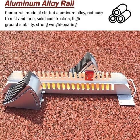Starting Block Athletics Track, 6 Angle Adjustable, with Adjustable Foot Pedal, Non Slip, for Athletics Plastic Runway, Training, Multi Function Track Starting Blocks in Kuwait