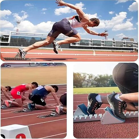Starting Block Athletics Track, 6 Angle Adjustable, with Adjustable Foot Pedal, Non Slip, for Athletics Plastic Runway, Training, Multi Function Track Starting Blocks in Kuwait