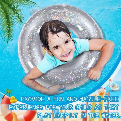 12 Pcs Pool Floats Glitter Swim Rings with Sequined Inflatable Pool Float Tube Swimming Ring Toys for Kids Boy Girl Summer Vacation Beach Party Favors Supplies in Saudi Arabia