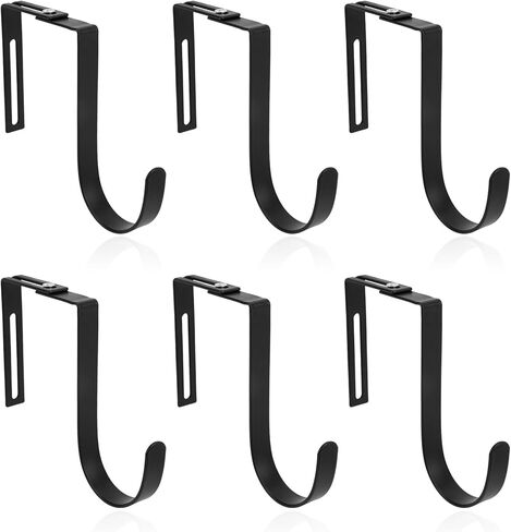 6pcs Adjustable Cubicle Hooks, Heavy Duty Wide Over the Door Wreath Hanger Hooks for Clothes Organizer Towel Rack Coat Hat for Wall Closet Home Bedroom Office No Drilling Shelf Accessories(White) in Saudi Arabia