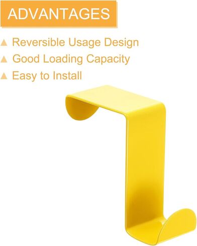 Over The Door Hooks,2pcs - Stainless Steel Door Hangers Hooks, S-Shaped Double Hooks for Hanging Clothes, Hats, Towels (Yellow) in Saudi Arabia
