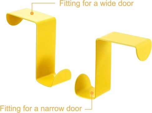 Over The Door Hooks,2pcs - Stainless Steel Door Hangers Hooks, S-Shaped Double Hooks for Hanging Clothes, Hats, Towels (Yellow) in Saudi Arabia