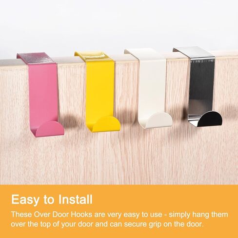 Over The Door Hooks,2pcs - Stainless Steel Door Hangers Hooks, S-Shaped Double Hooks for Hanging Clothes, Hats, Towels (Yellow) in Saudi Arabia