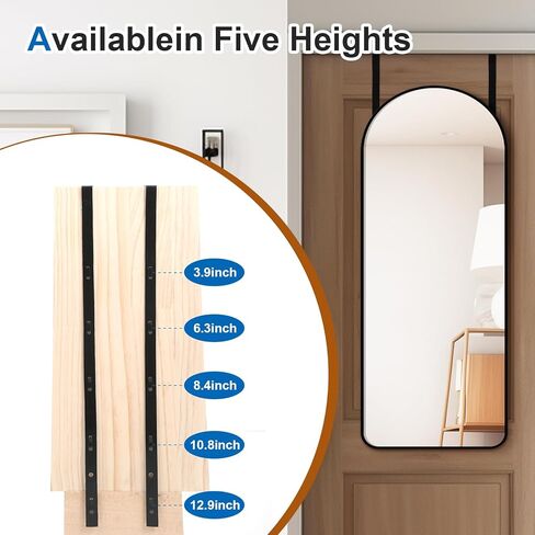Tyqour Over The Door Hooks Over The Door Mirror Hanger Set, 4pcs Adjustable Mirror Door Hanging Hooks with Iron Filings & Screws, Black & Silver, Perfect for Hanging Over Door in Saudi Arabia