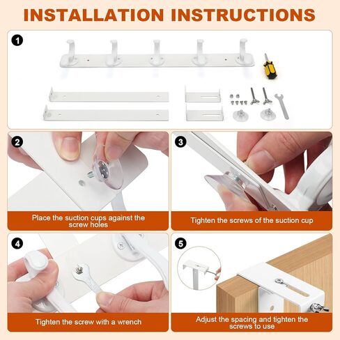 المثابرة على خطافات الباب مع تصميم القفل التلقائي، رف معطف متعدد الوظائف مقاوم للصدأ، حامل مناشف الحمام، منظم تعليق الباب موفر للمساحة مع 5 خطافات للملابس والمناشف (أبيض) in Kuwait