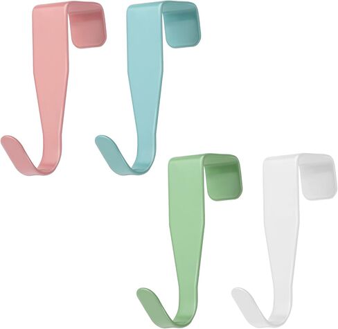Giantree 4Pack فوق خطافات باب الخزانة، خطافات معطف بيضاء من الفولاذ المقاوم للصدأ لأبواب الخزانة والغرفة in Saudi Arabia
