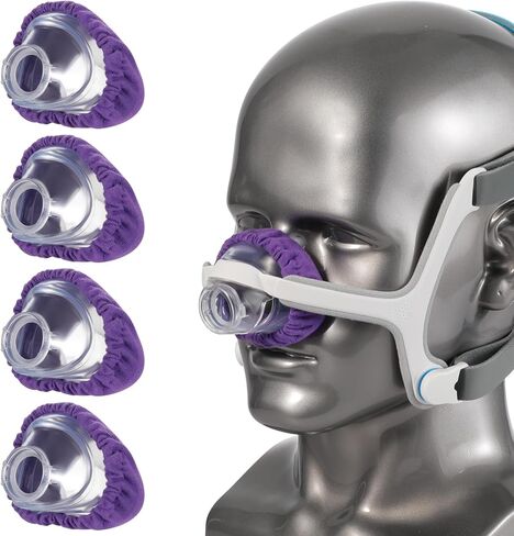 4 عبوات من بطانات قناع CPAP للأنف متوافقة مع وسائد قناع الأنف N20، أغطية قناع قابلة لإعادة الاستخدام لتوفير الراحة، أرجواني in Kuwait