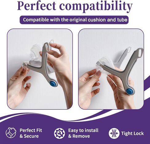 Replacement Airfit N20 Frame Compatible with N20 Nasal Mask, Great Value Includes 1 Frame + 2 Clips,Skin-Friendly Design,Secure Fit,Durable- One Size Fits All in Saudi Arabia