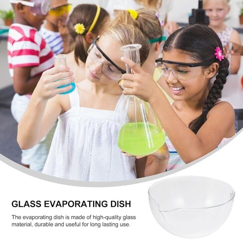 120mm Round Bottom Glass Evaporating Dish with Spout Laboratory Evaporating Container for Scientific Heating and Liquid Evaporation Experiments in Saudi Arabia