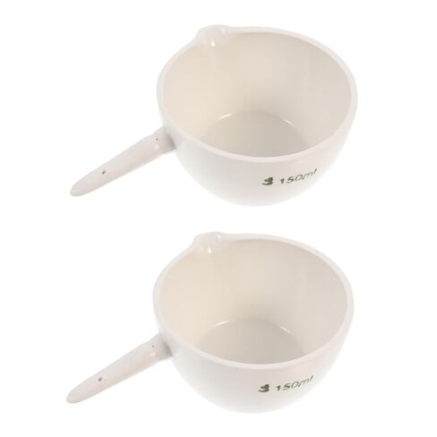2pcs 150ml Ceramic Evaporating Dish with Handle, Round Flat Bottom Laboratory Evaporating Basin for Science Experiments and School Lab Use in Saudi Arabia