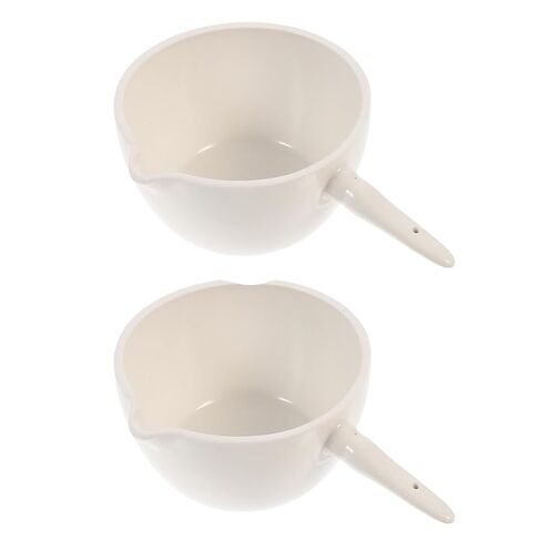 2pcs 150ml Porcelain Round Evaporating Dish with Handle, Ceramic Laboratory Mixing Bowl for School and Scientific Use in Saudi Arabia