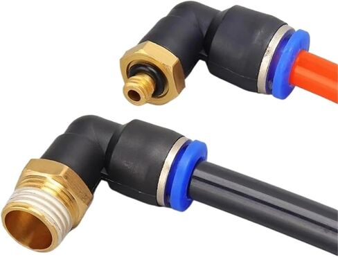 PL Elbow Pneumatic Fitting 1/4 3/8 1/2 1/8 Male Thread Quick Connector L Shape Hose OD 6mm 8mm 10mm 12mm 20Pcs(PL8-01) in Kuwait