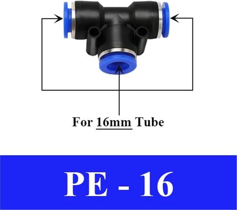 PE Connectors 4mm 6mm 8mm 10 12mm Pneumatic Fitting Connect Slip Lock 3 Way Plastic Pipe Water Hose Tube Connector 1Pcs(PE-16) in Saudi Arabia