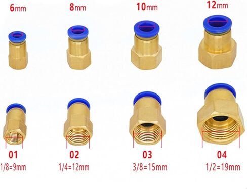 هوائي سريع تركيب الموصل 4 6 8 10 12 مللي متر خرطوم أنبوب الأنابيب 1/8 "3/8" 1/2 "1/4" موضوع النحاس 1 قطعة (4-M5) in Kuwait