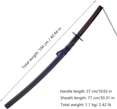 أنيمي تأثيري الدعامة السيف كوروساكي برمجة الأسود السماء قفل Zhanyue Zhanpaku الأسود مستقيم/منحنى سيف ساموراي in Kuwait