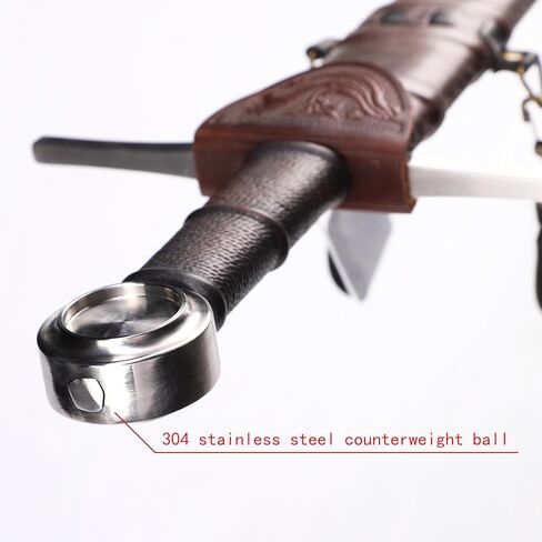 Sword Valley Classic-Style Decorative Rapier with Sheath - 304 Stainless Steel Construction - Full-Grain Leather Guard - Hand-Stitched Handle - Collection Display in Kuwait