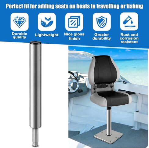3/4" Boat Seat Pin Post, Aluminum Lock-in Extension Pole for Marine Boat Seat Base, Universal Mounting Pin Post for Pontoon, Fishing & Bass Boat 11"-1Pack in Saudi Arabia