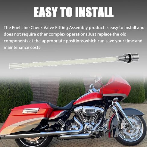 مجموعة تركيب صمام فحص خط الوقود متوافقة مع Harley-Davidson Road King FLHR Road Glide FLTR Electric Glide FLHT 2000-2002 استبدال لـ 61408-00A 6140800A in Kuwait