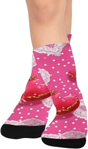 جوارب للتنزه سيرًا على الأقدام من الدانتيل على شكل قلب - جوارب شتوية حرارية سميكة دافئة للأطفال الصغار للأولاد والبنات للمدرسة، والارتداء اليومي والأنشطة الخارجية in Kuwait