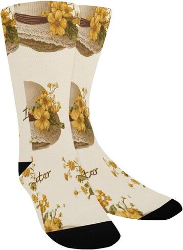 جوارب للمشي على شكل قبعة من القش على شكل زهور - جوارب شتوية حرارية سميكة دافئة للأطفال الصغار للأولاد والبنات للمدرسة، والارتداء اليومي والأنشطة الخارجية in Kuwait