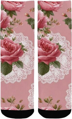 جوارب ربيعية من الدانتيل باللون الوردي للمشي لمسافات طويلة - جوارب شتوية حرارية سميكة دافئة للأطفال الصغار للأولاد والبنات للمدرسة، والارتداء اليومي والأنشطة الخارجية in Kuwait