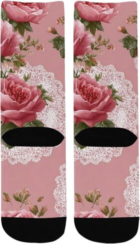 جوارب ربيعية من الدانتيل باللون الوردي للمشي لمسافات طويلة - جوارب شتوية حرارية سميكة دافئة للأطفال الصغار للأولاد والبنات للمدرسة، والارتداء اليومي والأنشطة الخارجية in Kuwait