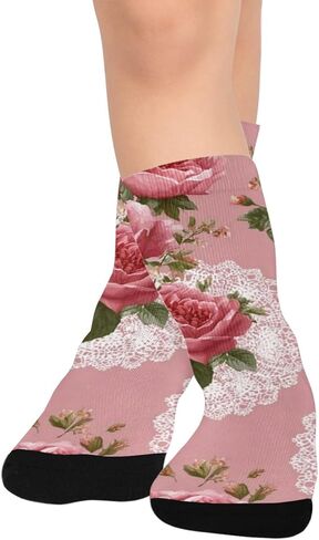 جوارب ربيعية من الدانتيل باللون الوردي للمشي لمسافات طويلة - جوارب شتوية حرارية سميكة دافئة للأطفال الصغار للأولاد والبنات للمدرسة، والارتداء اليومي والأنشطة الخارجية in Kuwait